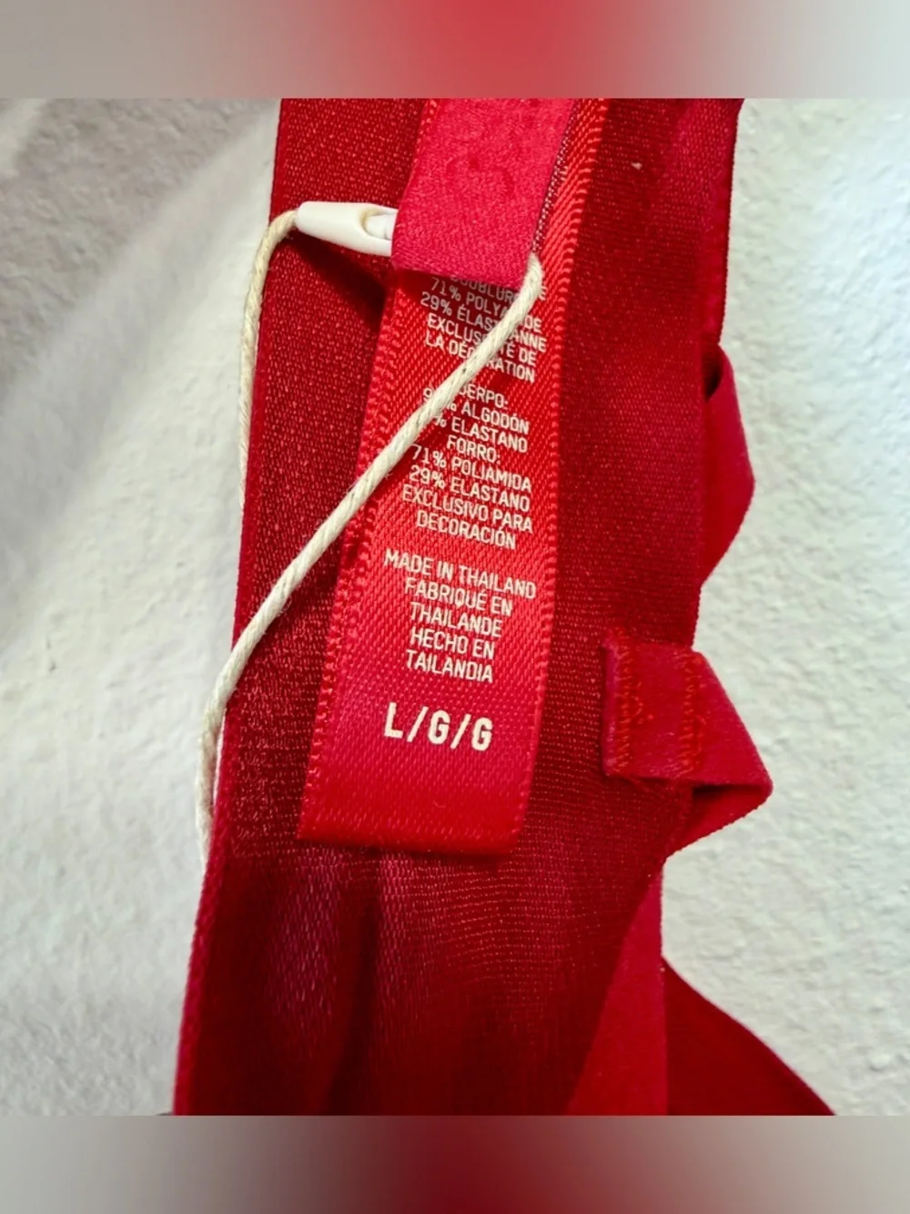 SKIMS Cotton Rib Plunge Bralette Cranberry NWT Size L - Picture 5 of 6